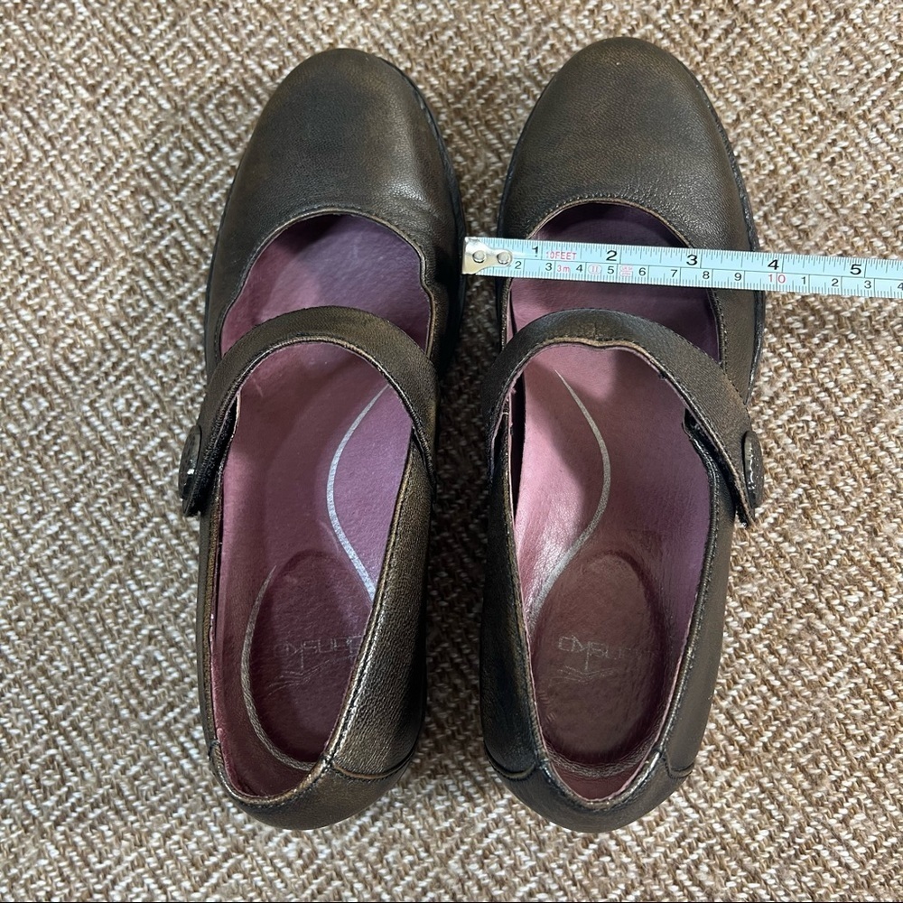Dansko Adelle Mary Jane Wedge Black Leather Comfortable Dark Academia Sz 38-7.5 - Picture 11 of 11